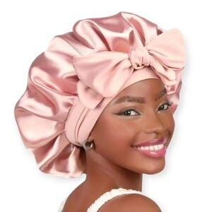 New Pink Satin Hair Bonnet